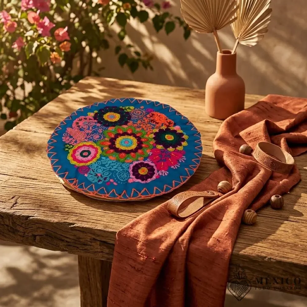 Mexican embroidered Tortillero tortilla warmer  10 in